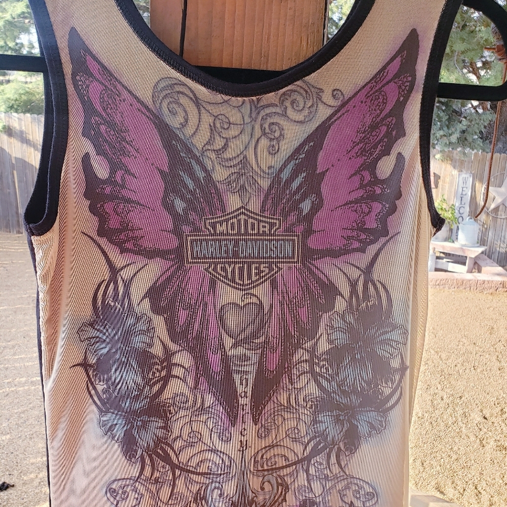 Harley Davidson tank top tattoo back